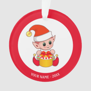 Süßer Weihnachtself, benutzerdefinierter Name auf Ornament