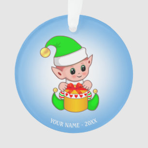 Süßer Weihnachtself, benutzerdefinierter Name auf Ornament