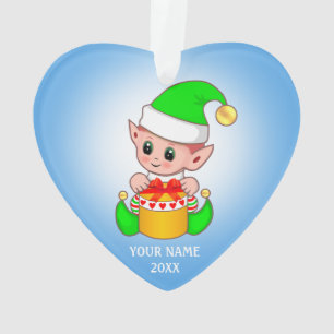 Süßer Weihnachtself, benutzerdefinierter Name auf Ornament