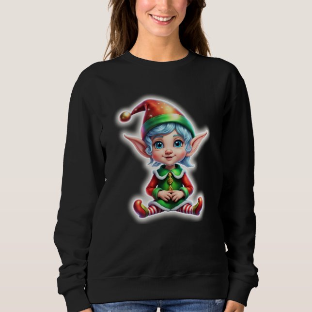 Süßer Weihnachtself Sweatshirt (Vorderseite)