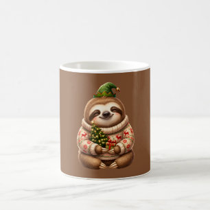 Süßer Weihnachtsfaultier-Feiertags-Schmuck Kaffeetasse