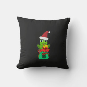 Süßer Weihnachtsfrosch mit Geschenken _ Lustiger F Kissen