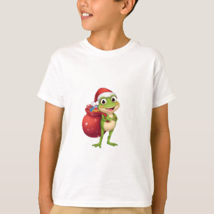 Süßer Weihnachtsfrosch mit Geschenktasche - Santa- T-Shirt