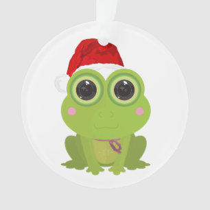 Süßer Weihnachtsfrosch mit Santa-Hut Festive Feier Ornament