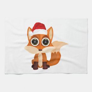 Süßer Weihnachtsfuchs Küchendekor Festive Feiertag Geschirrtuch