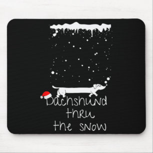 Süßer Weihnachtshund, Dachshund durch den Schnee Mousepad