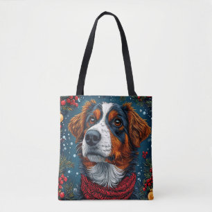 Süßer Weihnachtshund Festlicher Welpe Weihnachtsge Tasche