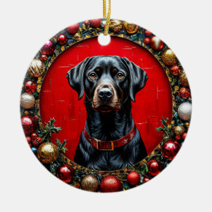 Süßer Weihnachtshund Keramik Ornament