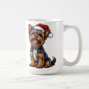 Süßer Weihnachtshund mit Santa-Hut Kaffeetasse
