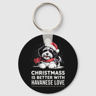 Süßer Weihnachtshund Weihnachten ist besser mit Schlüsselanhänger