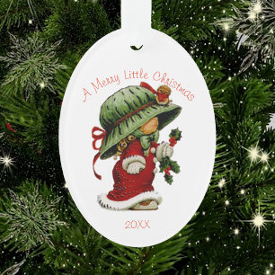 Süßer Weihnachtskleiner in rotem Acryl-Schmuck Ornament
