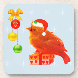 Süßer Weihnachtskleiner Vogel Getränkeuntersetzer