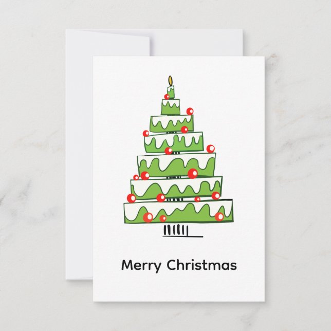 Süßer Weihnachtskuchbaum – Minimaler Feiertag  Dankeskarte (Vorderseite)