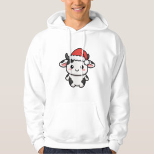 Süßer Weihnachtskuh-Santa Hoodie