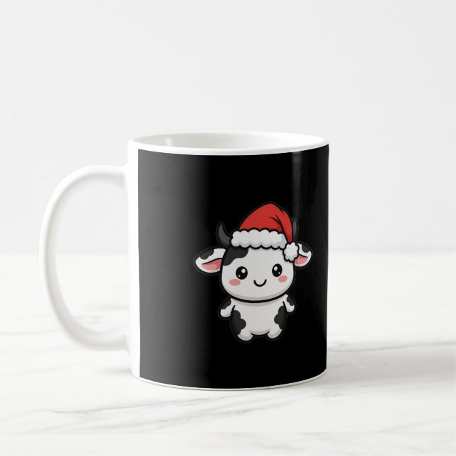 Süßer Weihnachtskuh-Santa Kaffeetasse (Links)