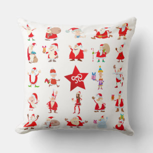 Süßer Weihnachtsmann-Cartoon-Collage Weihnachten Kissen