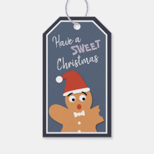 Süßer Weihnachtsmann Cartoon gebissen Lebkuchen Ma Geschenkanhänger