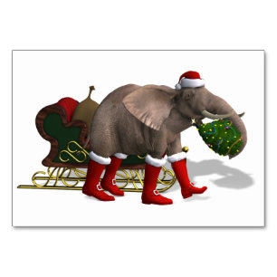 Süßer Weihnachtsmann-Elefant Tischnummer