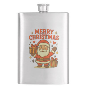Süßer Weihnachtsmann - Frohe Weihnachten Flachmann