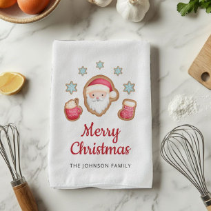 Süßer Weihnachtsmann Frohe Weihnachten Geschirrtuch