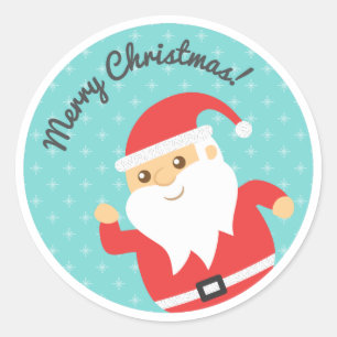 Süßer Weihnachtsmann Fröhliche und frohe Weihnacht Runder Aufkleber