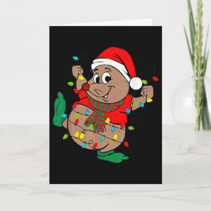 Süßer Weihnachtsmann Gus Weihnachtslichter Karte