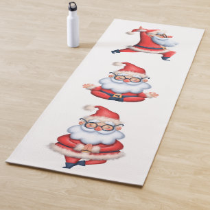 Süßer Weihnachtsmann in Meditation Yogamatte