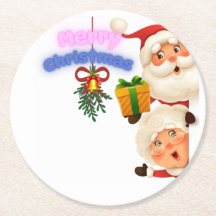 Süßer Weihnachtsmann & Mrs. Claus Frohe Weihnachts