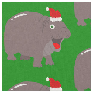süßer Weihnachtsmann Nilpferd Weihnachten Nilpferd Stoff