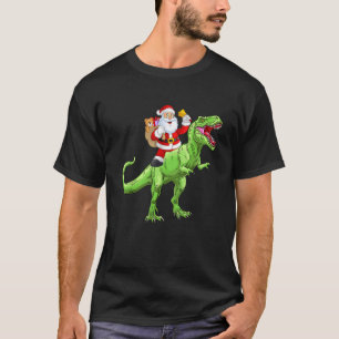 Süßer Weihnachtsmann reitet auf Dinosaurier Rex Ju T-Shirt