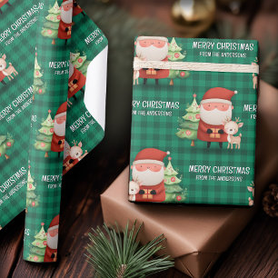 Süßer Weihnachtsmann Rentier Frohe Weihnachten Nam Geschenkpapier