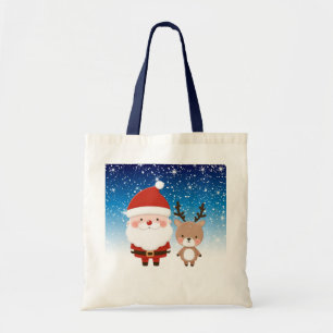Süßer Weihnachtsmann & Rentiere  Tragetasche