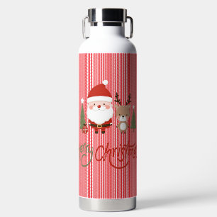 Süßer Weihnachtsmann & Rentiere Trinkflasche
