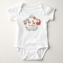 Süßer Weihnachtsmann-Rentiere zum 1. Weihnachtsgeb Baby Strampler