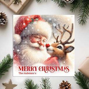 Süßer Weihnachtsmann Rudolph personalisierter Feie