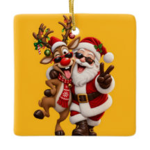 Süßer Weihnachtsmann und Hirsch Weihnachtsfeier Fe