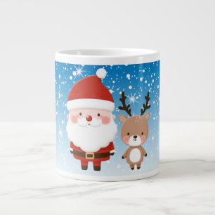 Süßer Weihnachtsmann und Rentiere Jumbo-Tasse