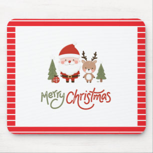 Süßer Weihnachtsmann und Rentiere Mousepad