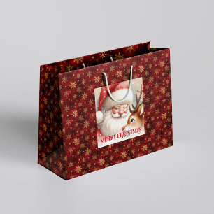 Süßer Weihnachtsmann und Rudolph Kinder Weihnachts Große Geschenktüte