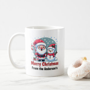 Süßer Weihnachtsmann und Schneemann Weihnachten Cu Kaffeetasse