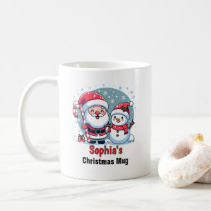 Süßer Weihnachtsmann und Schneemann Weihnachtsbrau Kaffeetasse