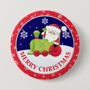 Süßer Weihnachtsmann und verschneite Szene Weihnac Button