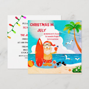 Süßer Weihnachtsmann Weihnachten im Juli Sommerpar Einladung
