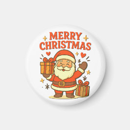 Süßer Weihnachtsmann - Weihnachtskunst – Frohe W Magnet