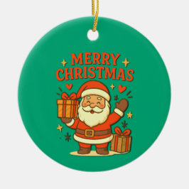 Süßer Weihnachtsmann - Weihnachtskunst – Frohe Wei Keramik Ornament