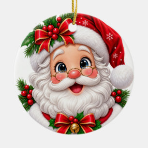 Süßer Weihnachtsmann-Weihnachtsschmuck Keramik Ornament