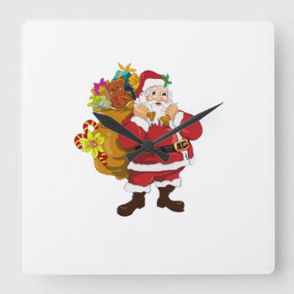 Süßer Weihnachtsmann-Weihnachtswanduhr | 10,75" Ac Quadratische Wanduhr