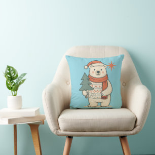 Süßer Weihnachtspolarbär Skandinavischer Winter  Kissen