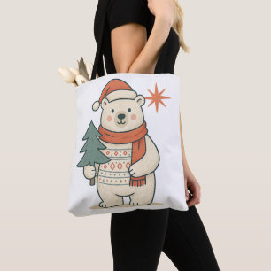 Süßer Weihnachtspolarbär Skandinavischer Winter Tasche