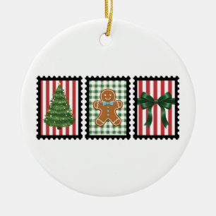 Süßer Weihnachtsschmuck, Lebkuchen-Schmuck Keramik Ornament
